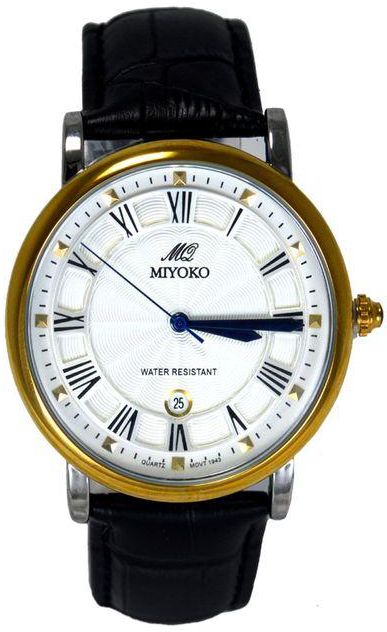 Miyoko MQ9111-SGWL Leather Watch - Black