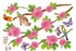 ملصق جداري مزين بطبعة شجرة وطيور رومانسية متعدد الألوان