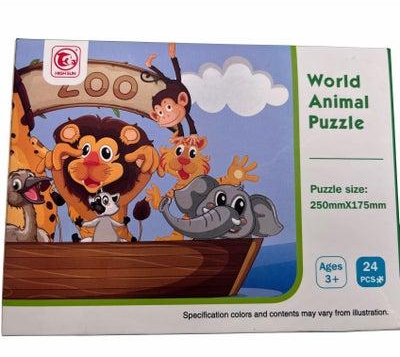 zoo puzzle, assorted pieces, made of 24 pieces