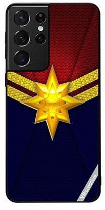 Protective Case Cover For Samsung Galaxy S21 Ultra 5G Sophisticated Captain Marvel Design Multicolour