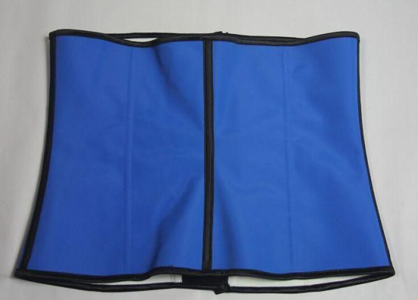 Latex Rubber Waist Training Cincher Corset Blue Color Xxl Size