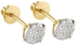 VP Jewels 18K Solid Gold And 0.14Ct Genuine Diamond Solitaire Screw Back Earrings