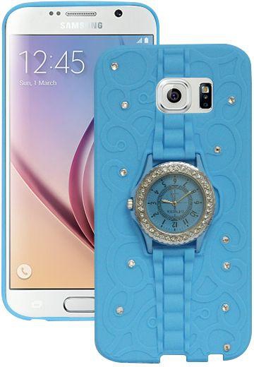 Samsung Galaxy S6 Back Cover With Watch - Blue