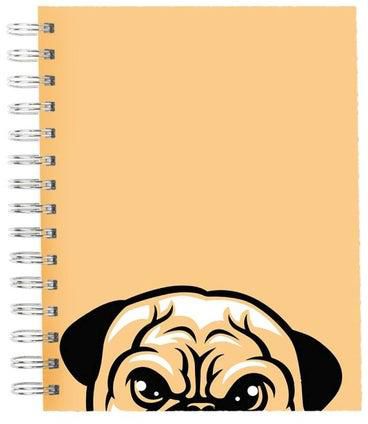 A5 Pug Dog Printed Notebook Beige/Black