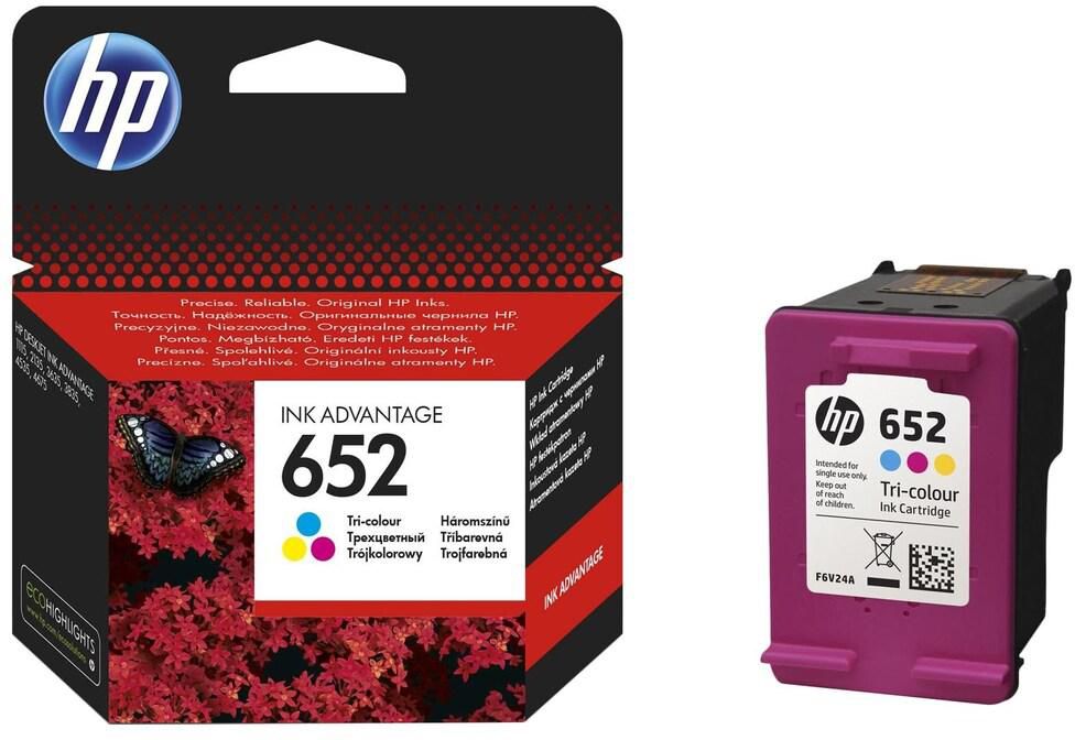 HP 652 Tri-color Original Ink Cartridge [F6V24AE]   Works with HP DeskJet 3787, 3789, 3835, 453