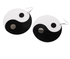 Magideal 1 Pair Chic Silver 8cm Hook Earrings Yin Yang Sign Acrylic Earrings Gift