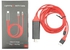 Lightning To HDMI HDTV Cable Adapter For iPhone And iPad Red