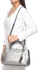 DKNY R361131003-043 Bryant Park-Metallic Soft Saffiano Small Satchel Bag for Women - Leather, Metallic Pewter