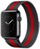 Metal Magnetic Band for Apple Watch Milanese Loop 41mm 40mm 38mm, Stainless Steel Alloy Mesh Replacement Watch Strap for iWatch Series 7/SE/6/5/4/3/2/1 (Black/Red)
