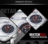 Weide WH-3409 Men Leather Strap Two Time Zones Display Quartz Sports Watch - Silver White
