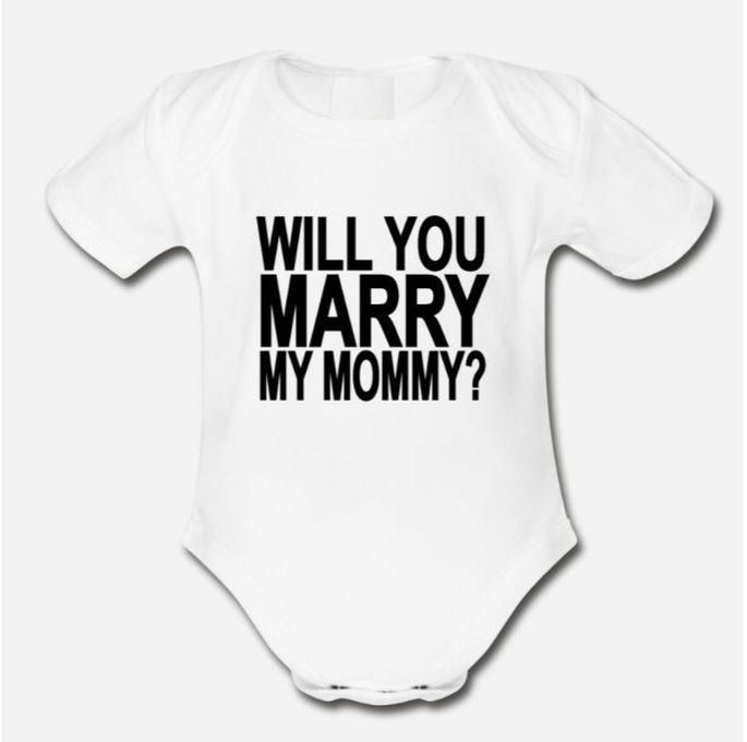 Marry My Mommy Me Baby Toddler Shirts Organic Short Sleeve Baby Bodysuit