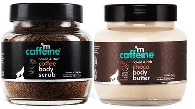 مقشر نيكد آند رو بالقهوة وزبدة الجسم بالشوكولاتة مع مغرفة كافيه/ شوكو Coffee Body Scrub (100 g), Choco Body Butter (250 g)