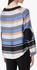 Blue Striped Raglan Sleeves Blouse