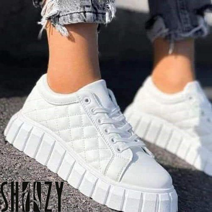 Shoozy Lace Up Sneakers - White