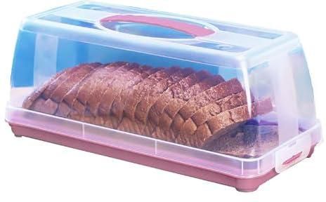 Aksa 07/5516 Plastic Toast Bread Storage Box, Pink