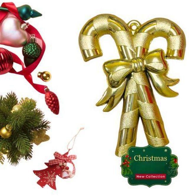 Stick Hanger For Decorate Christmas Tree 18 X 12 Cm - Gold