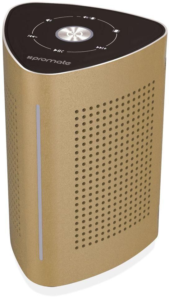 Apple iPad Pro Bluetooth Speaker, Portable 36W Powerful Bass Wireless Surface Vibration Speaker Tower with Built-In Mic, 3.5mm Aux-In and Touch Control for All Bluetooth Enable Devices, Promate Cyclone Gold