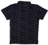 Bongo Chevron Pattern Short Sleeves Boy Polo Shirt - Navy Blue
