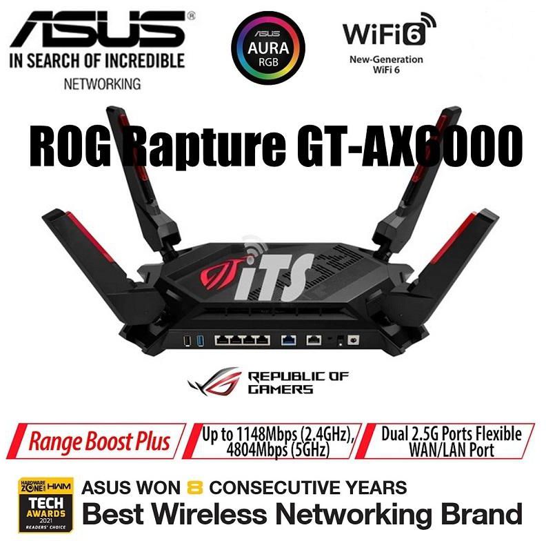 ASUS ROG Rapture AX6000 WiFi 6 Gaming Router AiMesh Support (GT-AX6000)