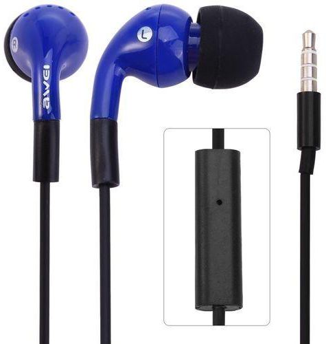 FSGS Blue In-Ear Awei ESQ9i 1.2m Cable Length With Mic For Mobile Phone Tablet PC Earphone 20518