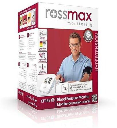 جهاز مراقبة ضغط الدم CF155 من روسماكس - جهاز ضغط الدم الرقمي مع سوار قابل للتعديل وشاشة كبيرة ووظيفة الذاكرة - جهاز مراقبة الصحة المنزلية لقراءات دقيقة