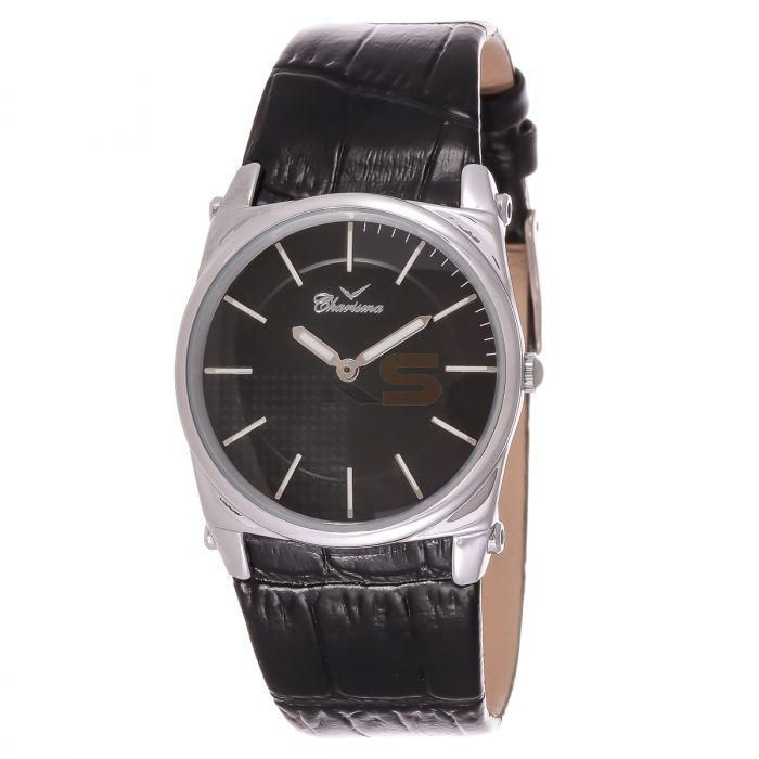 Charisma Women's Black Dial Stainless Steel Leather Strap Watch (C6043)