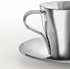 KALASET Espresso cup and saucer, stainless steel, 6 cl - IKEA