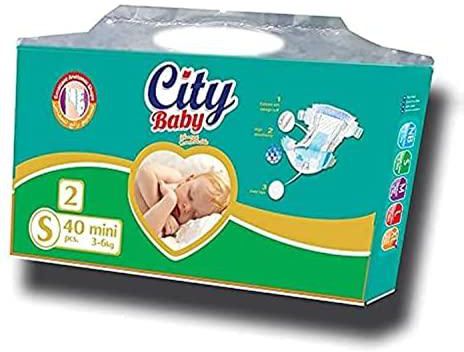 City Baby Always Comfortable Baby Diapers - Size 2 - 40 Diapers - 3 to 6 Kg , 2725616042548