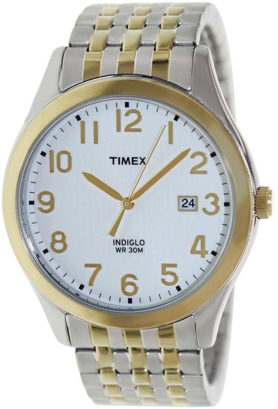 ساعة تايمكس رجالي Timex Men's Elevated Classic T2P202 Two-Tone Metal Analog Quartz Watch