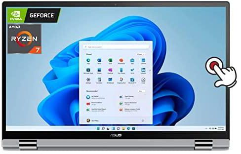 ASUS ZenBook 15.6” 2-in-1 Touchscreen Slim Laptop AMD Ryzen 7 5700U(Beat i7-1180G7) NVIDIA GeForce MX450 Backlit KB Harman/kardon Alexa Built in w/Mouse Pad (8GB RAM | 2TB SSD)