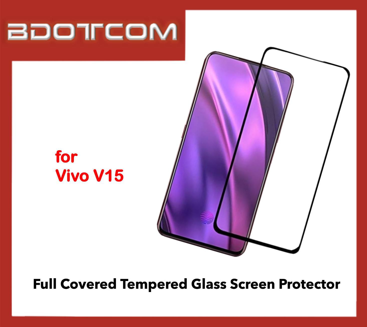 Bdotcom Full Covered Tempered Glass Screen Protector for Vivo V15 (Black)