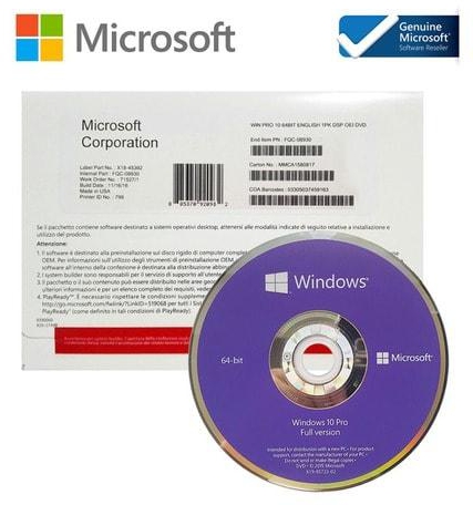 Original Microsoft Windows 10 Pro - DVD + Product Key - 1 Pc