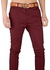 Fashion Soft Khaki Trouser Stretch Slim Fit Casual-Maroon