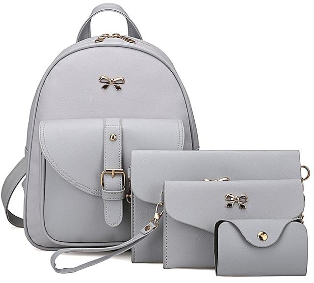 4 Sets Women Girl Travel Backpack School Bag Shoulder Bag Handbag GY