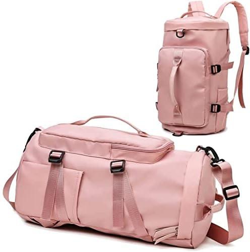Multipurpose Travel Backpack, Large Capacity Gym Duffel Bag, Daily Sports Backpack with Individual Shoe Pockets for Men Women, Pink, sport