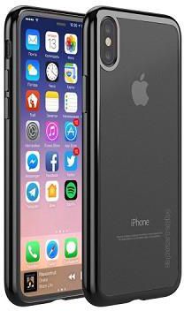 Promate iPhone X Case, Super-Slim Hard Protective Transparent Back Cover with Reinforced Metallic Platting Edges and Drop Protection for 5.8 Inch Apple iPhone X / iPhone 10, Hybrid-X Black