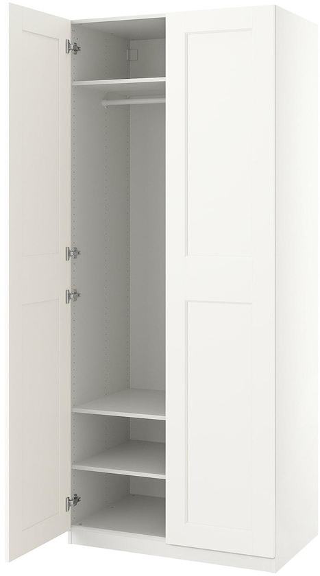 PAX / GRIMO Wardrobe - white/white 100x60x236 cm