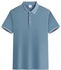 Men Short Sleeve Polo Shirt Blue Casual Sport