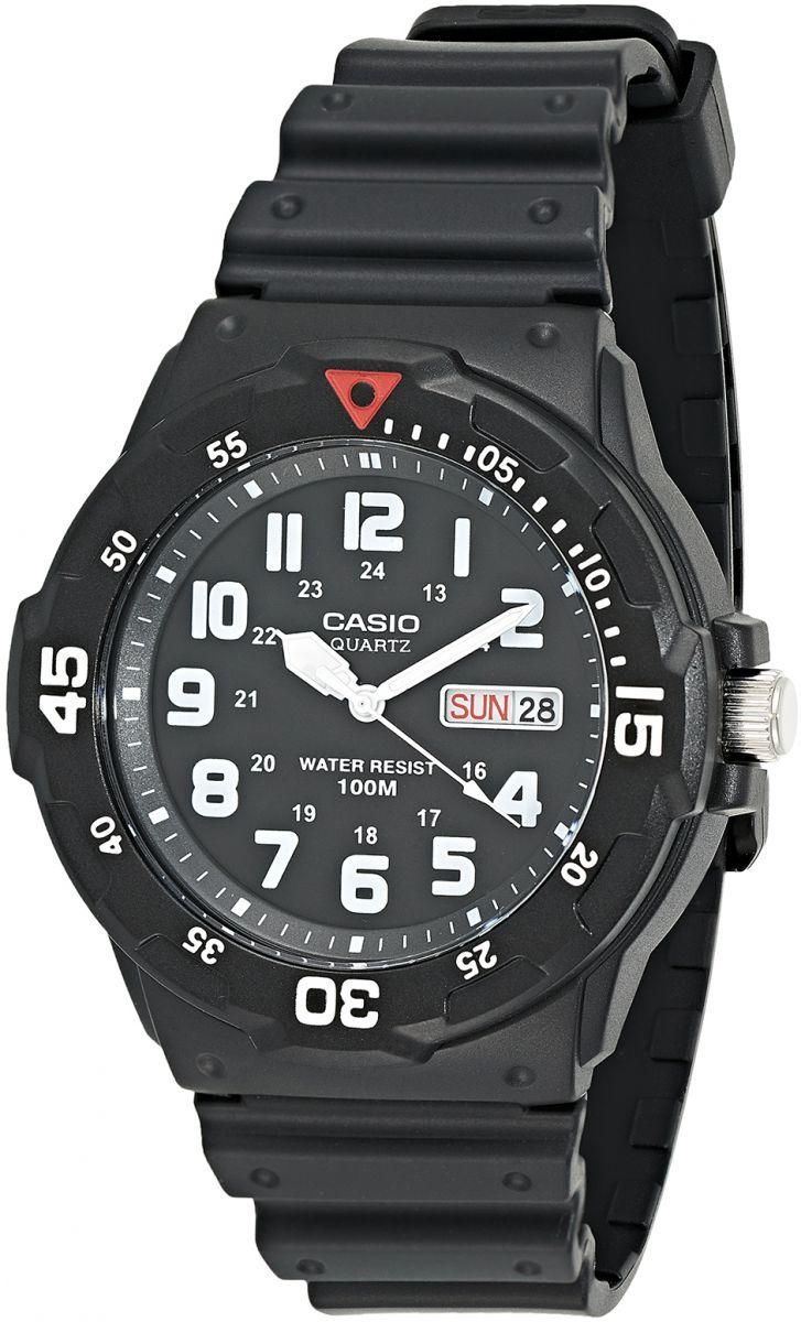 Casio Men's Black Dial Rubber Band Watch - MRW-200H-1BVDF