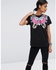 ASOS T-Shirt with Metallic Floral Placment Print - Black