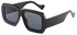 Unisex Retro Fashion Square Sunglasses - Black