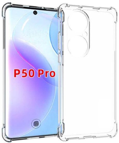 ( Huawei P50 Pro & Huawei P50 Pro 5G ) جراب ضد الصدمات عالي الجودة يحمي الهاتف بالكامل لموبايل هواوى بى 50 برو - 0 - شفاف