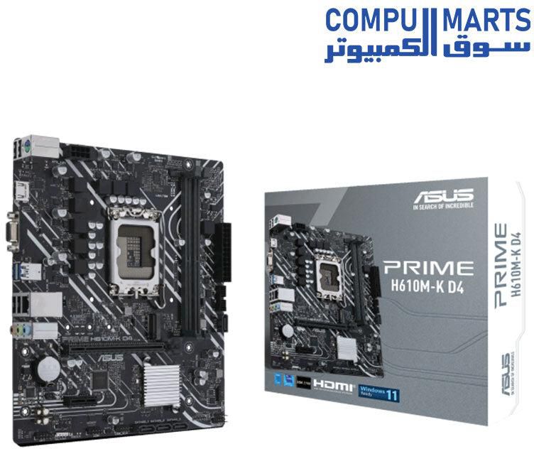 Motherboard ASUS Prime H610M-K D4 LGA 1700(Intel 12th Gen) mATX