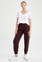 Defacto Woman Casual Regular Fit Knitted Trousers - Bordeaux