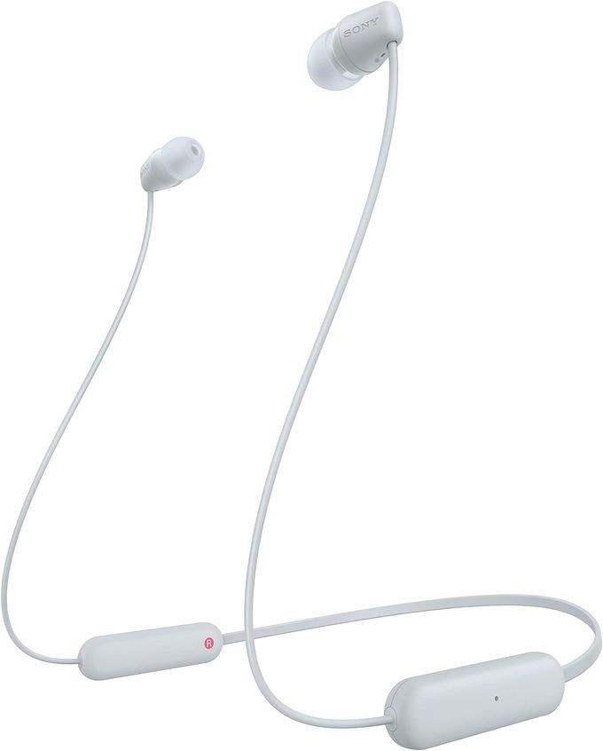 Sony WI-C100 Wireless In-Ear Bluetooth Headphones With Built-in Microphone - White