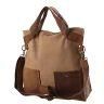 Cow Leather Trim Canvas Crossbody School Shopping Shoulder Travel Tote Bag Hand Bag Size 18 X 6 X18