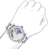 Luxurman Men's Textured Dial Stainless Steel Band Watch [964652]