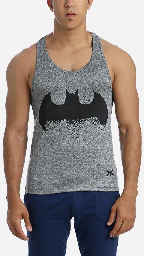 Kinetic Apparel Batman Dark Night Stringer - T-Shirt - Grey