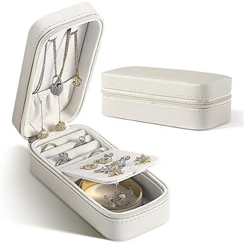 Jewelry Box, Jewelry Holder, Small Travel Jewelry Box, Travel Mini Organizer, KASTWAVE Storage Case Mini Travel Case, for Earrings, Rings, Necklaces, Bracelets, Gifts for Women and Girls