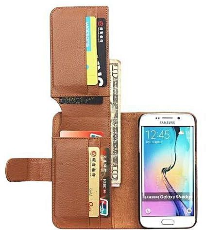 Universal 7 Card Slots Multi Function Leather Wallet Case For Samsung Galaxy S6 Edge Plus